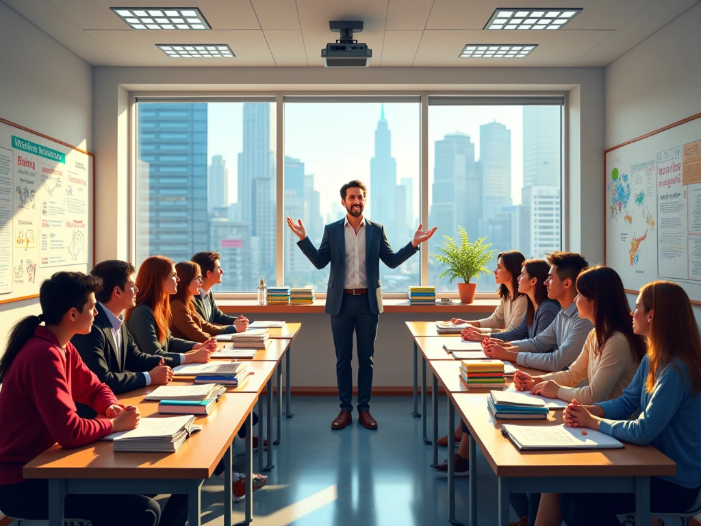 English language course classroom at Departmentpremiu